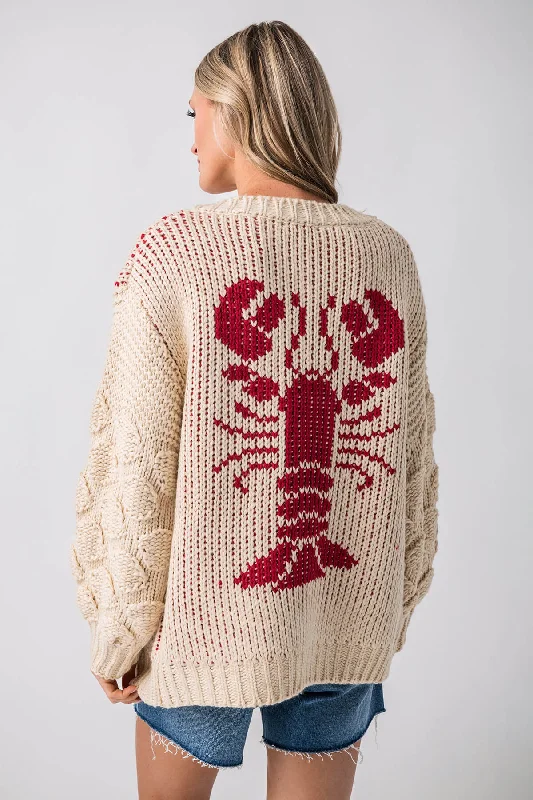 Bailey Rose Chunky Knit Lobster Cardigan