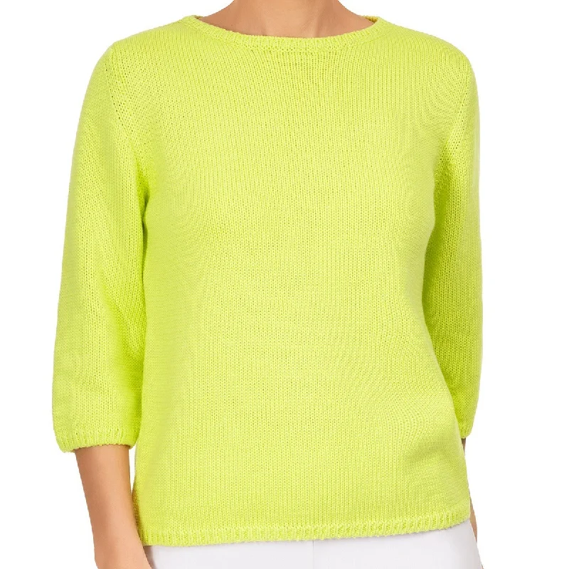 3/4 Sleeve Pullover in Lime