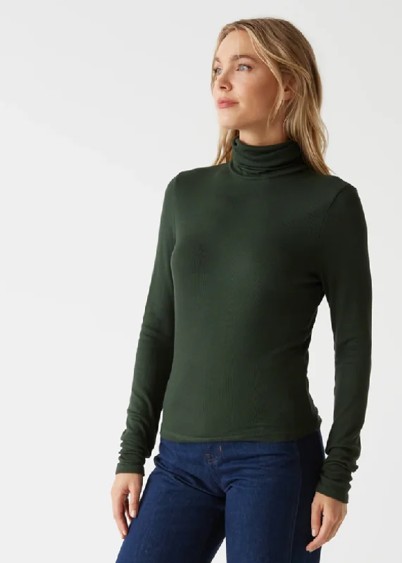 Michael Stars Tara Crop Turtleneck- DK Matcha ***FINAL SALE***