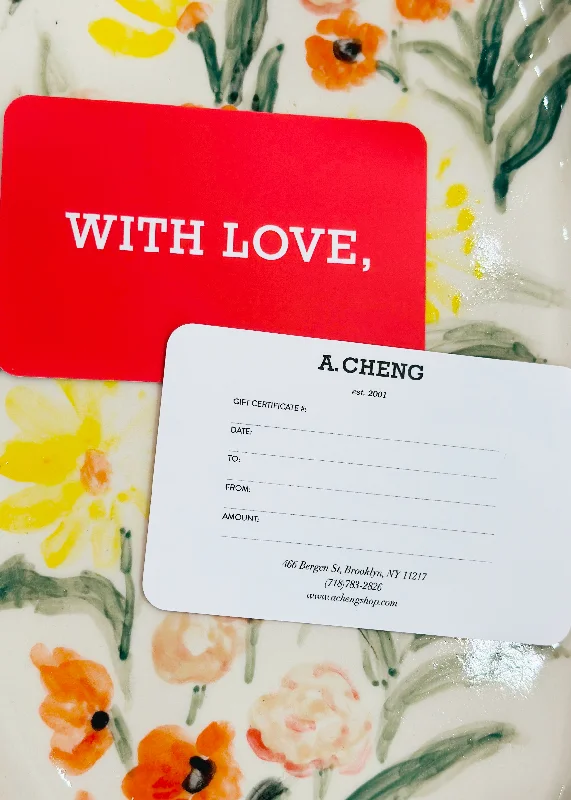 A. CHENG GIFT CARD