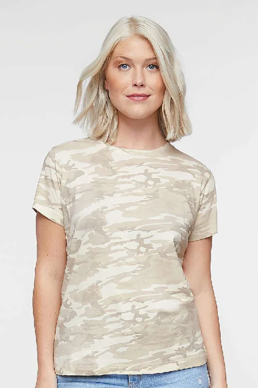 LAT Womens Fine Jersey Short Sleeve Crewneck T-Shirt - Natural Camo