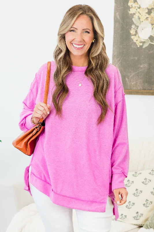 Say Hello Sweater, Bright Mauve