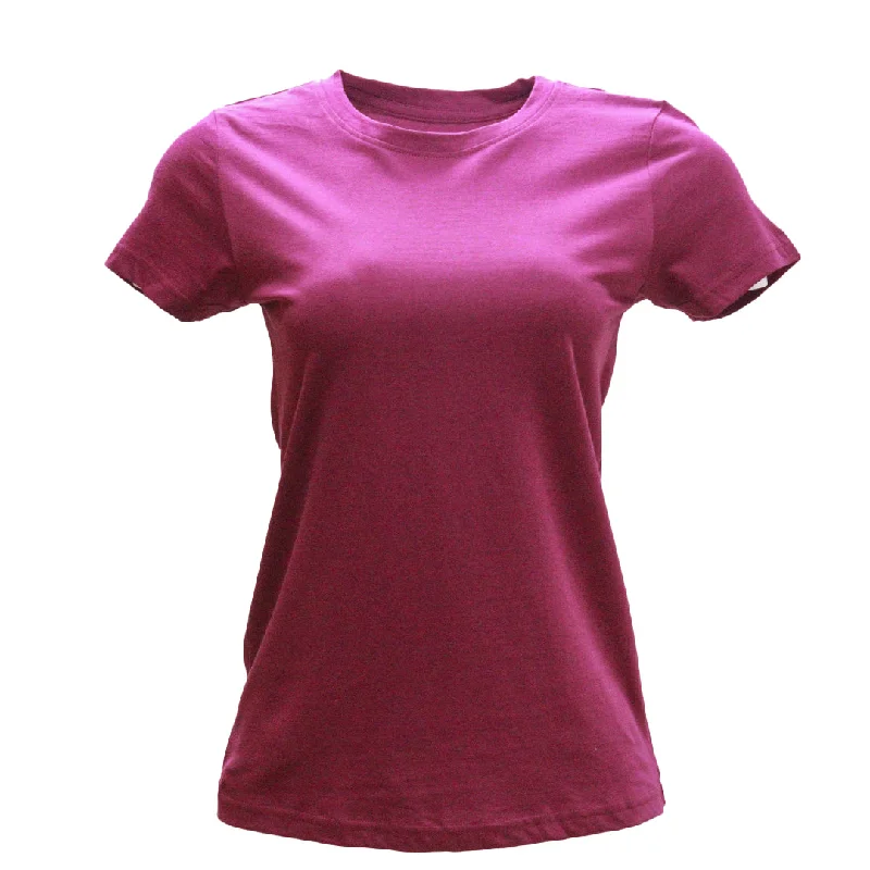 Fuschia Short Sleeve Crew Neck T Shirt