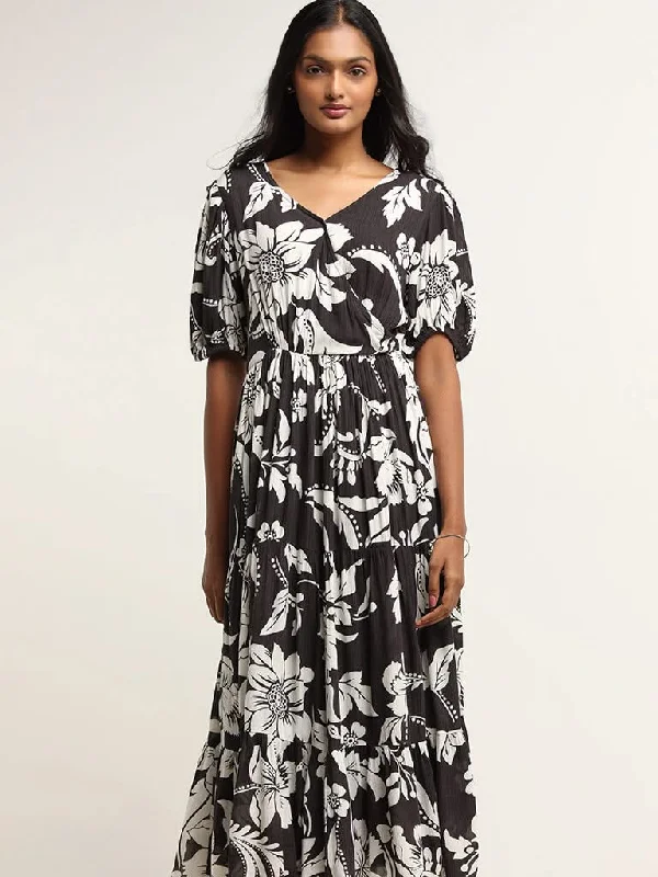 LOV Black Printed Dress