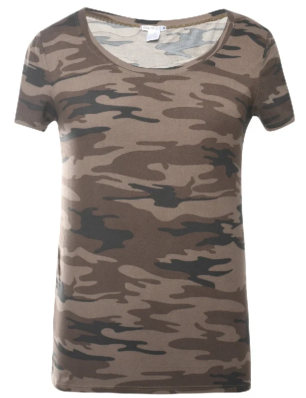 Camouflage Printed T-shirt - XS