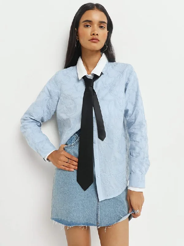 LOV Powder Blue Cotton Shirt