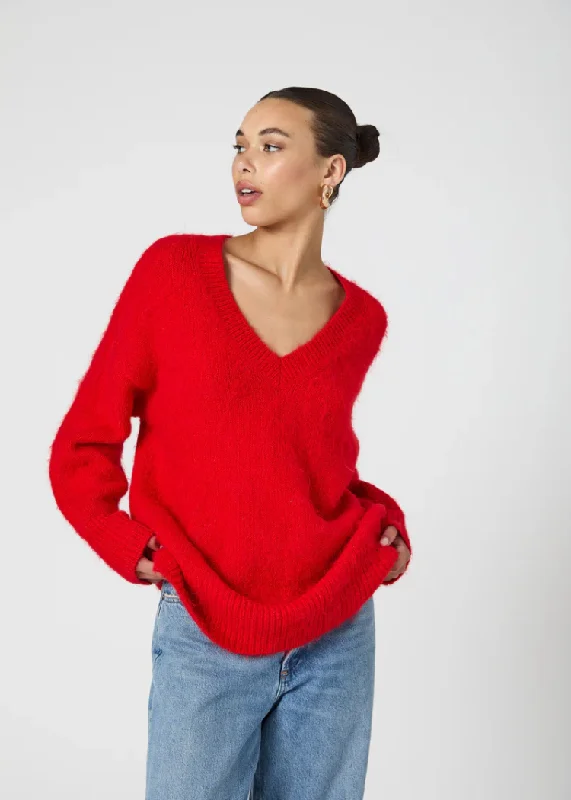 French Connection Fluffy Knit Jumper- Red ***FINAL SALE***