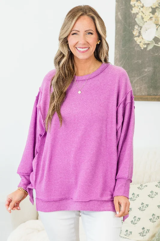 Say Hello Sweater, Bright Violet