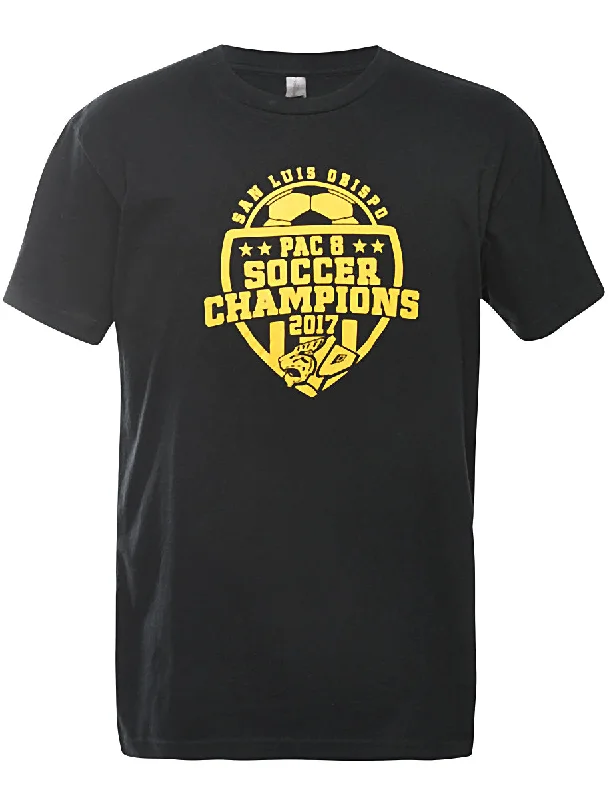 2000s Soccer Champions Printed T-shirt - M