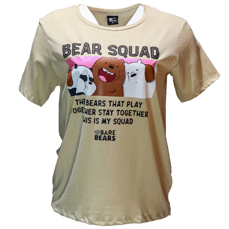 Beige We Bare Bears Printed T Shirt