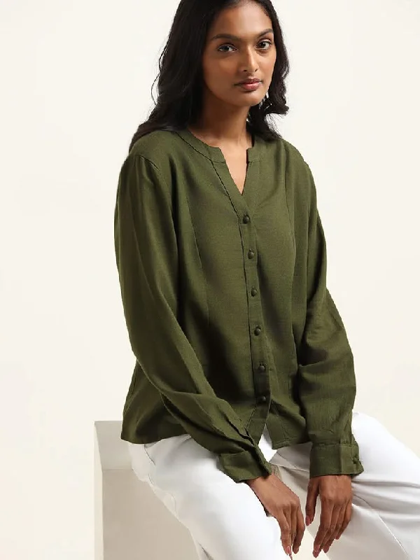 LOV Plain Olive Shirt