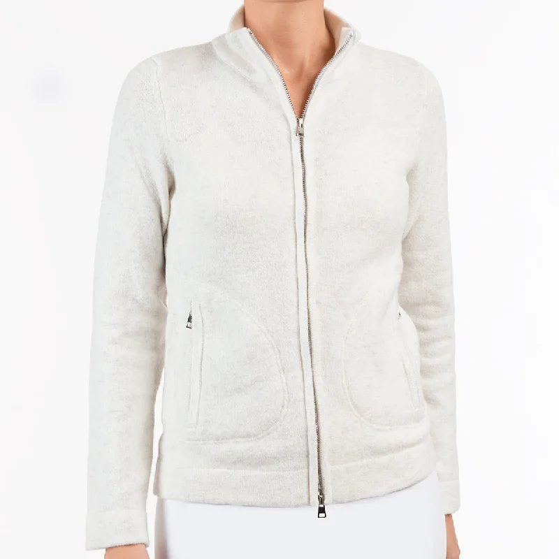 Zip Cardigan in White