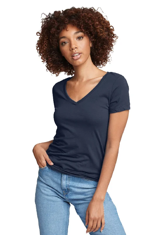 Next Level Womens Ideal Jersey Short Sleeve V-Neck T-Shirt - Indigo Blue