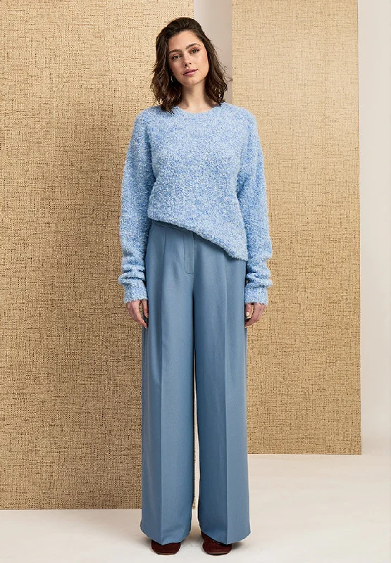 PCCoral Boucle Knit Pullover - Allure Blue Melange