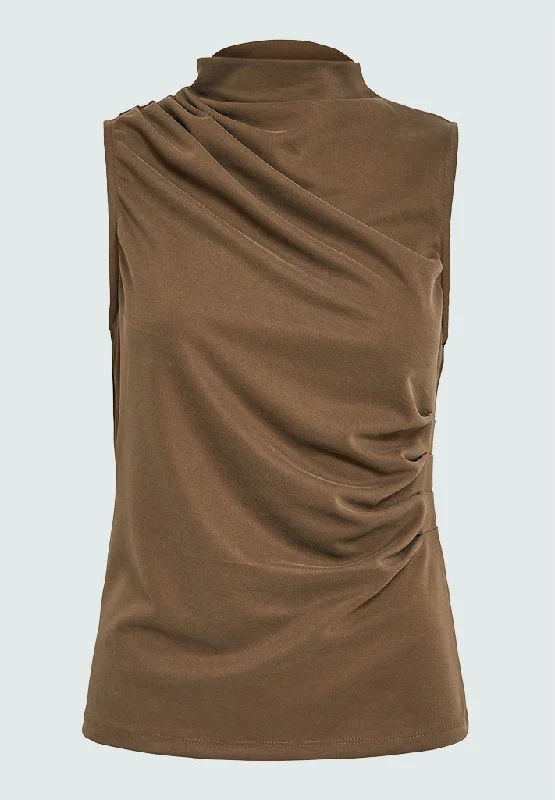 PCDaniela Sleeveless Top - Kangaroo Brown