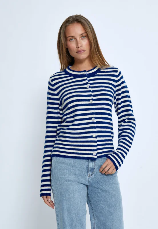 PCFabienne Short Cardigan - Navy Peony Stripe