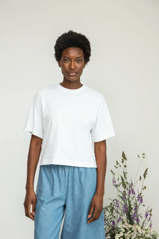 Bay Organic Cotton Jersey Top in White