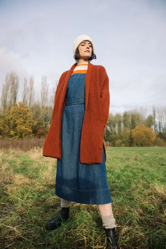 Emi Recycled Wool Cardigan in Paprika Marl