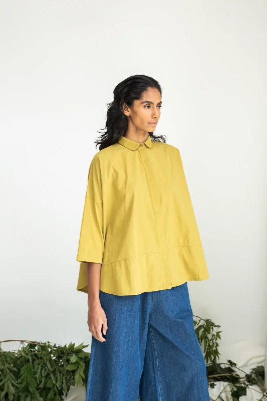 Lissie Organic Cotton Shirt in Bright Olive