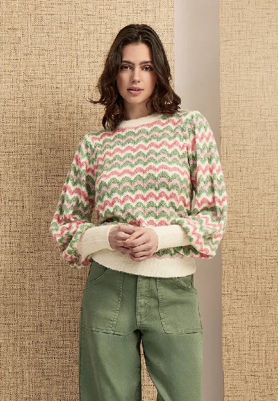 PCFilicia GRS O-Neck Pullover - Hedge Green Stripe