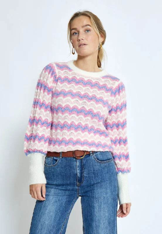 PCFilicia GRS O-Neck Pullover - Peony Pink Stripe