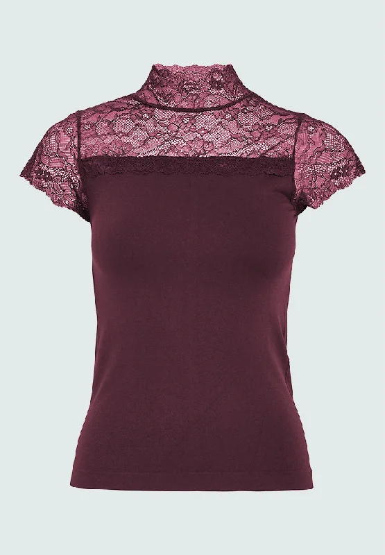 Vanessa Short Sleeve High Neck - Port Royale