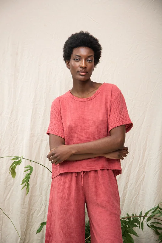 Jayda Organic Cotton Top in Rose