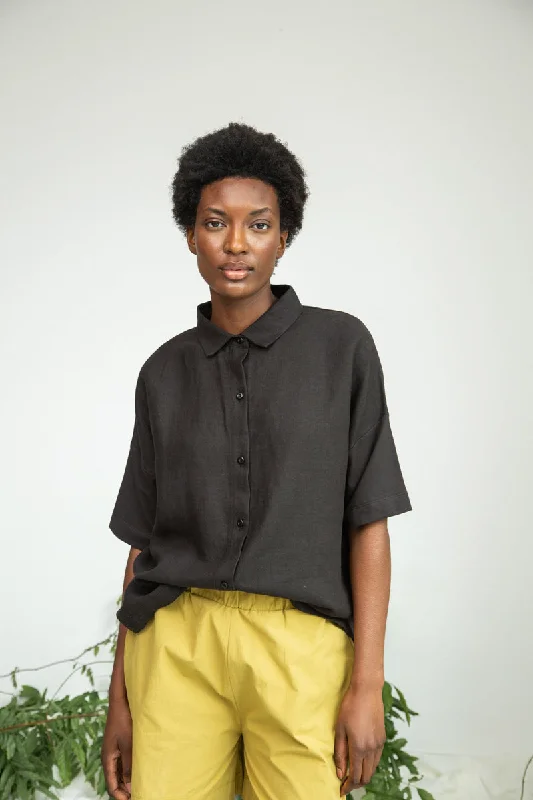 Sejal-May Linen & Organic Cotton Shirt in Black